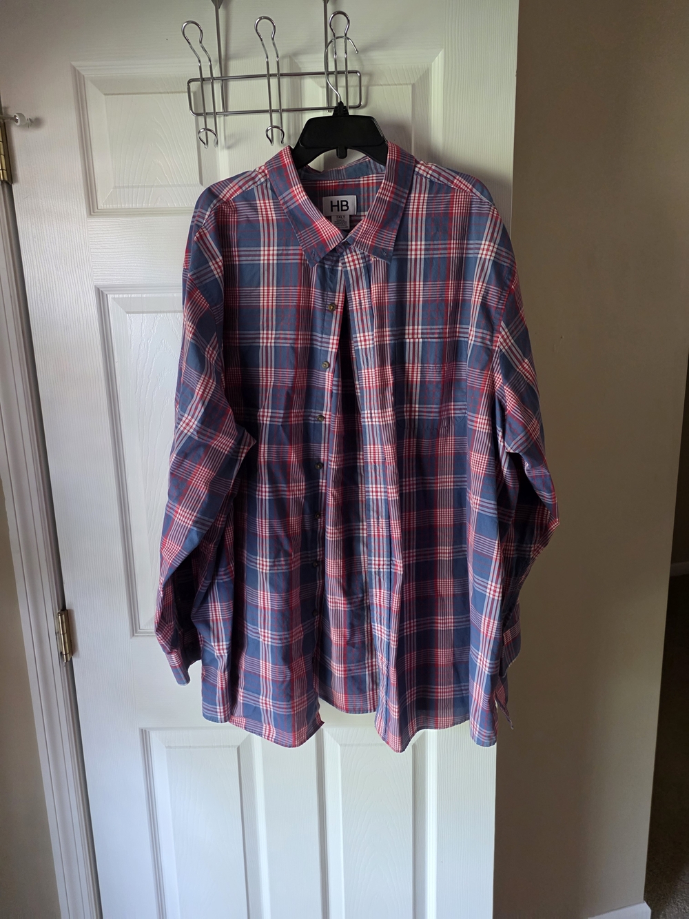 Harbor Bay Blue and Pink Plaid Button-Down Shirt